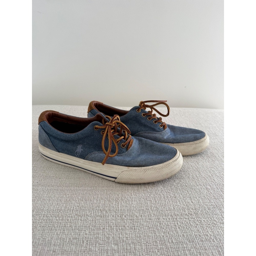 Polo Ralph Lauren Vaughn Saddle Denim Size US 8 D Men's Casual Shoes Preppy